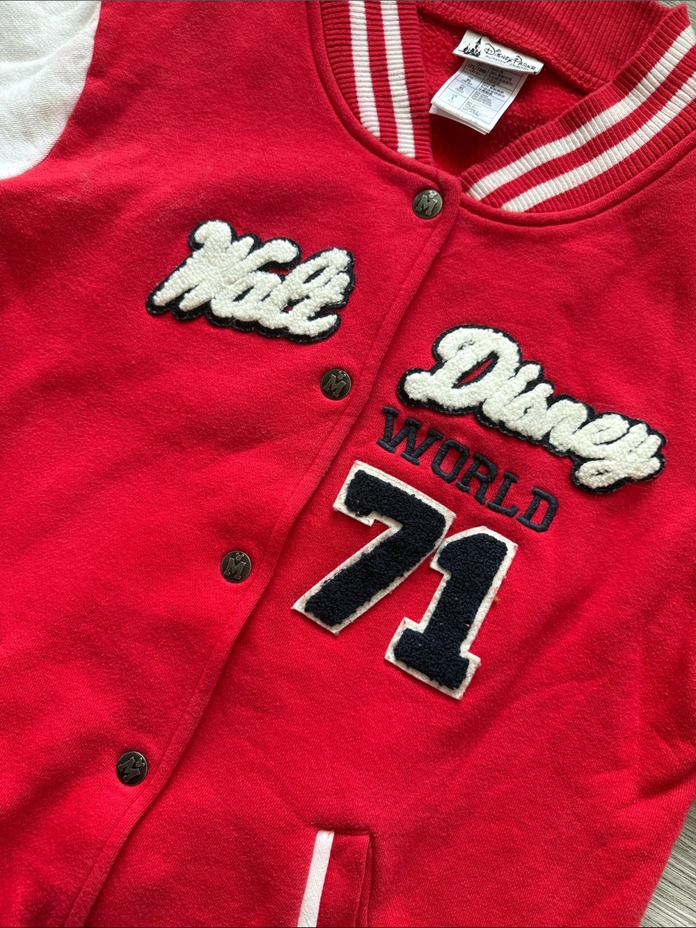 Walt Disney World 71 Red & White Varsity Jacket Size L - Picture 7 of 11